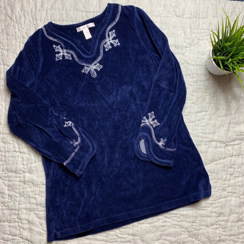 Carole Hochman velvet long sleeve top